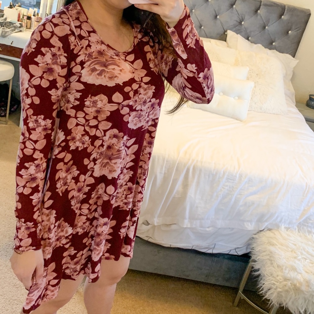 Red floral dress